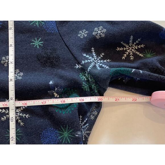 Karen Scott Navy Blue Long Sleeve Holiday Snowflake T-Shirt, Size L - Picture 9 of 10
